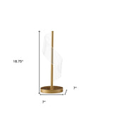19" Gold Modern Swirl Metal and Acrylic LED Table Lamp - Tuesday Morning-Table Lamps