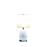 20" White Luster Mirrored Glass Table Lamp With Night Light - Tuesday Morning-Table Lamps