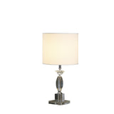 23" Silver Crystal Standard Table Lamp With White Classic Drum Shade Table Lamp - Tuesday Morning-Table Lamps