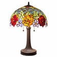 23" Stained Glass Two Light Jeweled Flowery Accent Table Lamp - Tuesday Morning-Table Lamps