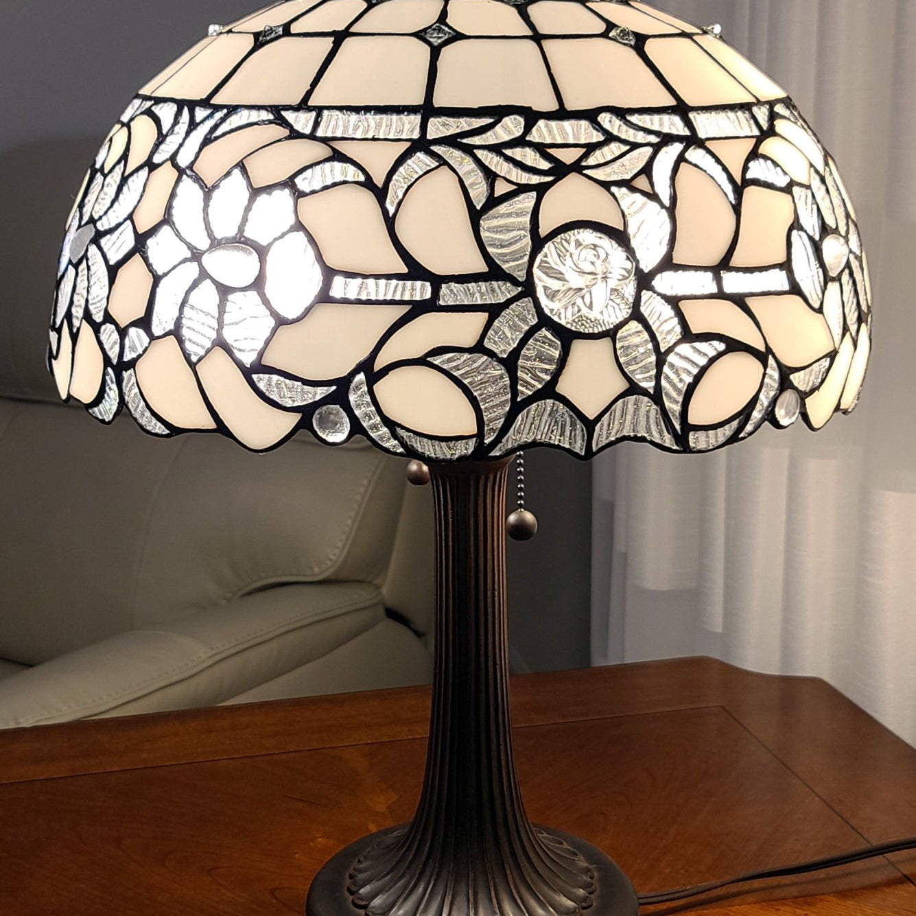 23" Stained Glass Two Light Jeweled Vintage Accent Table Lamp - Tuesday Morning-Table Lamps