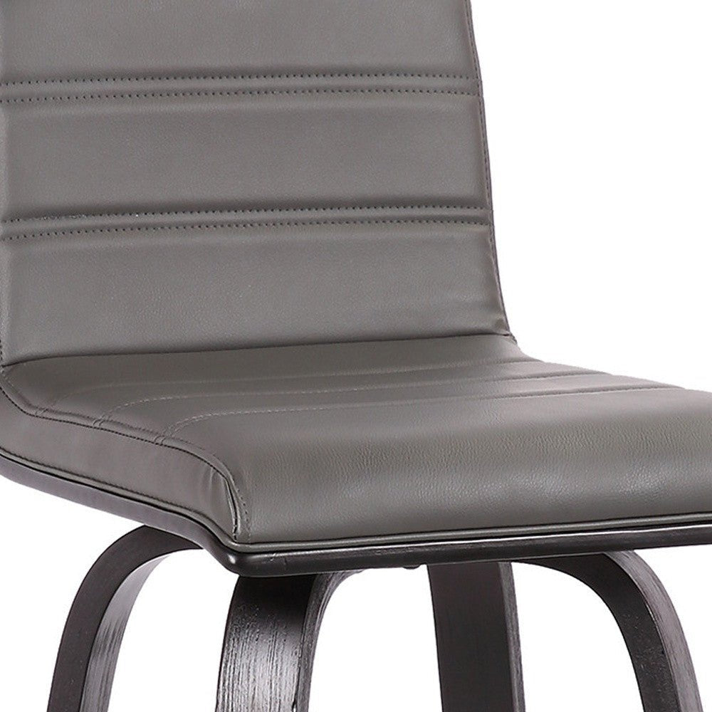 26" Gray And Black Iron Swivel Low Back Counter Height Bar Chair - Tuesday Morning-Bar Chairs