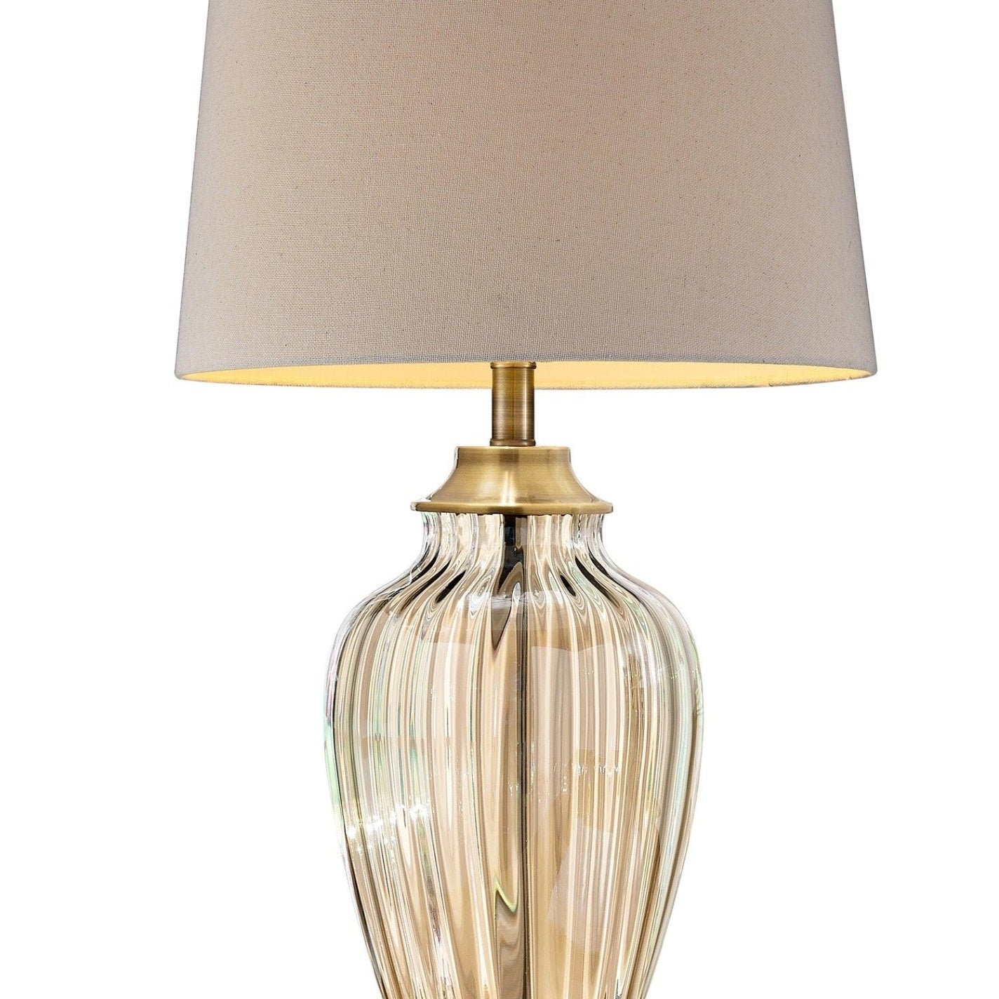 29" Bronze Metal Bedside Table Lamp With Tan Shade - Tuesday Morning-Table Lamps