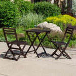 3-piece Outdoor Bistro Set, Square, Espresso - Tuesday Morning-Outdoor Furniture Sets