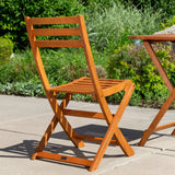 3-Piece Outdoor Bistro Set, Square, Natural Oil - Tuesday Morning-Furniture | Outdoor Furniture | Outdoor Furniture Sets