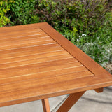 3-Piece Outdoor Bistro Set, Square, Natural Oil - Tuesday Morning-Furniture | Outdoor Furniture | Outdoor Furniture Sets