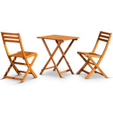 3-Piece Outdoor Bistro Set, Square, Natural Oil - Tuesday Morning-Furniture | Outdoor Furniture | Outdoor Furniture Sets