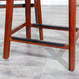 30" Bar Stool, Cherry Finish, Bone Leather Seat - Tuesday Morning-Chairs & Seating