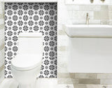 4" X 4" Black and White Daisy Peel and Stick Removable Tiles - Tuesday Morning-Peel and Stick Tiles