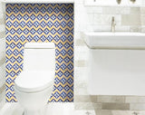 4" X 4" Blue Yellow Zig Peel And Stick Tiles - Tuesday Morning-Peel and Stick Tiles