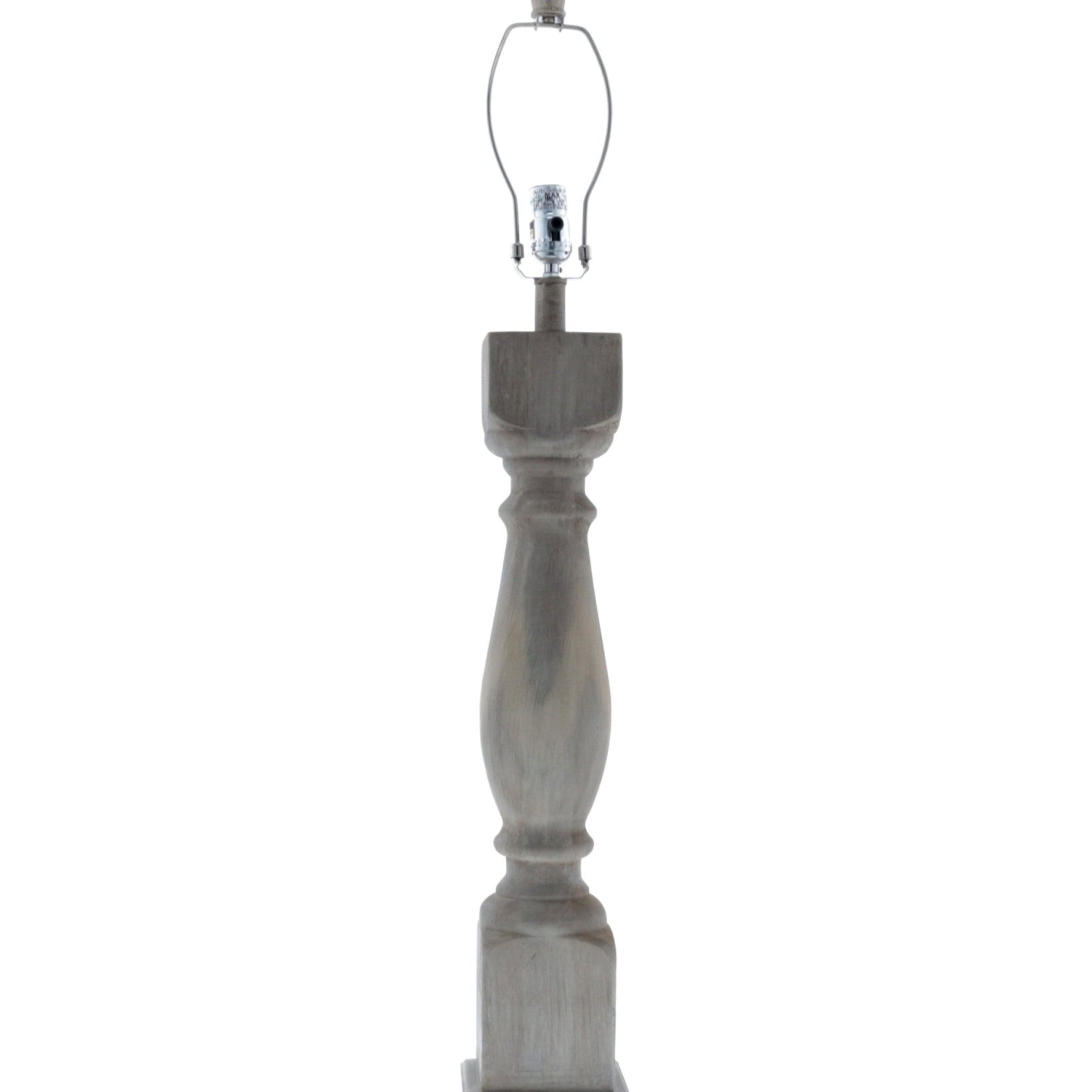40" Rustic Washed Gray Table Lamp With White And Tropical Fish Empire Shade - Tuesday Morning-Table Lamps