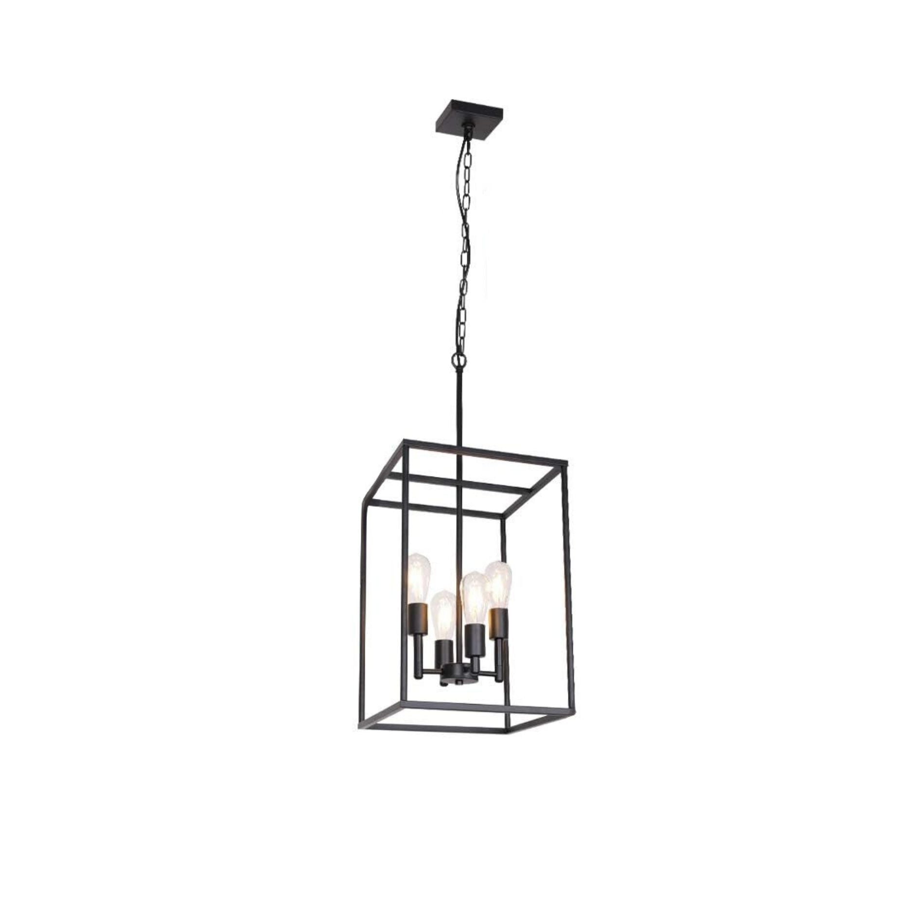 TM-HOME-4-Light-Large-Industrial-Metal-Pendant-Light-Black-Square-Wide-Cage-Chandelier-with-Painted-Finish-Lamps