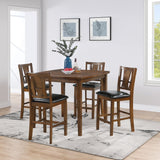 5-piece-Counter-Height-Dining-Set,-Brown-Cherry-Kitchen-&-Dining-Furniture-Sets