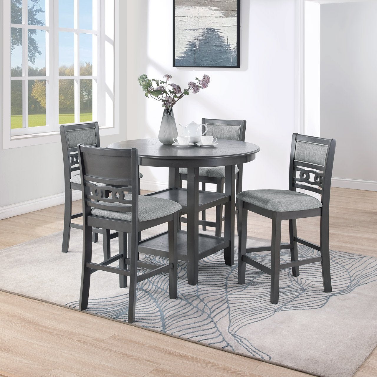 5-piece-Outdoor-Counter-Height-Dining-Set,-Gray-Two-tone-Kitchen-&-Dining-Furniture-Sets