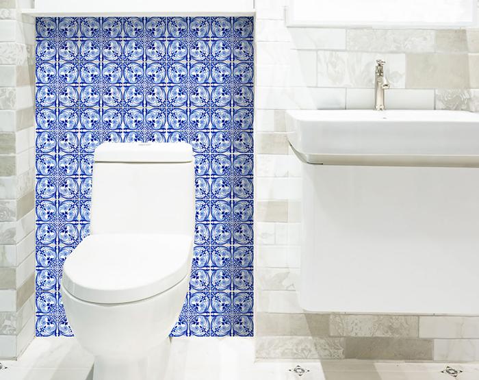 5" X 5" Blue Cloud Peel And Stick Removable Tiles - Tuesday Morning-Peel and Stick Tiles