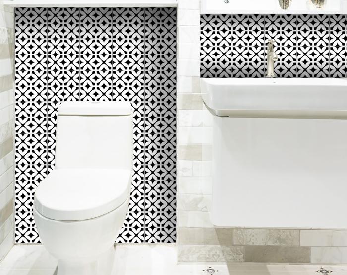 6" X 6" Black and White Pinna Peel and Stick Removable Tiles - Tuesday Morning-Peel and Stick Tiles