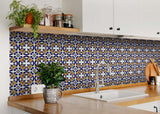 6" X 6" Blue Mikos Removable Peel and Stick Tiles - Tuesday Morning-Peel and Stick Tiles