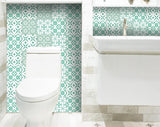 6" x 6" Light Green And White Geo Peel and Stick Removable Tiles - Tuesday Morning-Peel and Stick Tiles