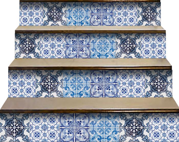 6" X 6" Mediterranean Blues Mosaic Peel and Stick Tiles - Tuesday Morning-Peel and Stick Tiles