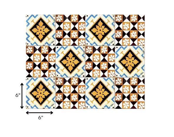 6" x 6" Snowflake and Diamond Peel and Stick Removable Tiles - Tuesday Morning-Peel and Stick Tiles