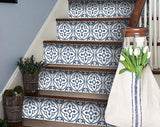 6" X 6" Tulipa Blue and White Peel and Stick Removable Tiles - Tuesday Morning-Peel and Stick Tiles