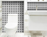 7" X 7" Black and White Gerber Peel and Stick Removable Tiles - Tuesday Morning-Peel and Stick Tiles