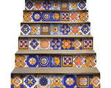 7" x 7" Blue and Gold Celestial Mosaic Peel and Stick Removable Tiles - Tuesday Morning-Peel and Stick Tiles