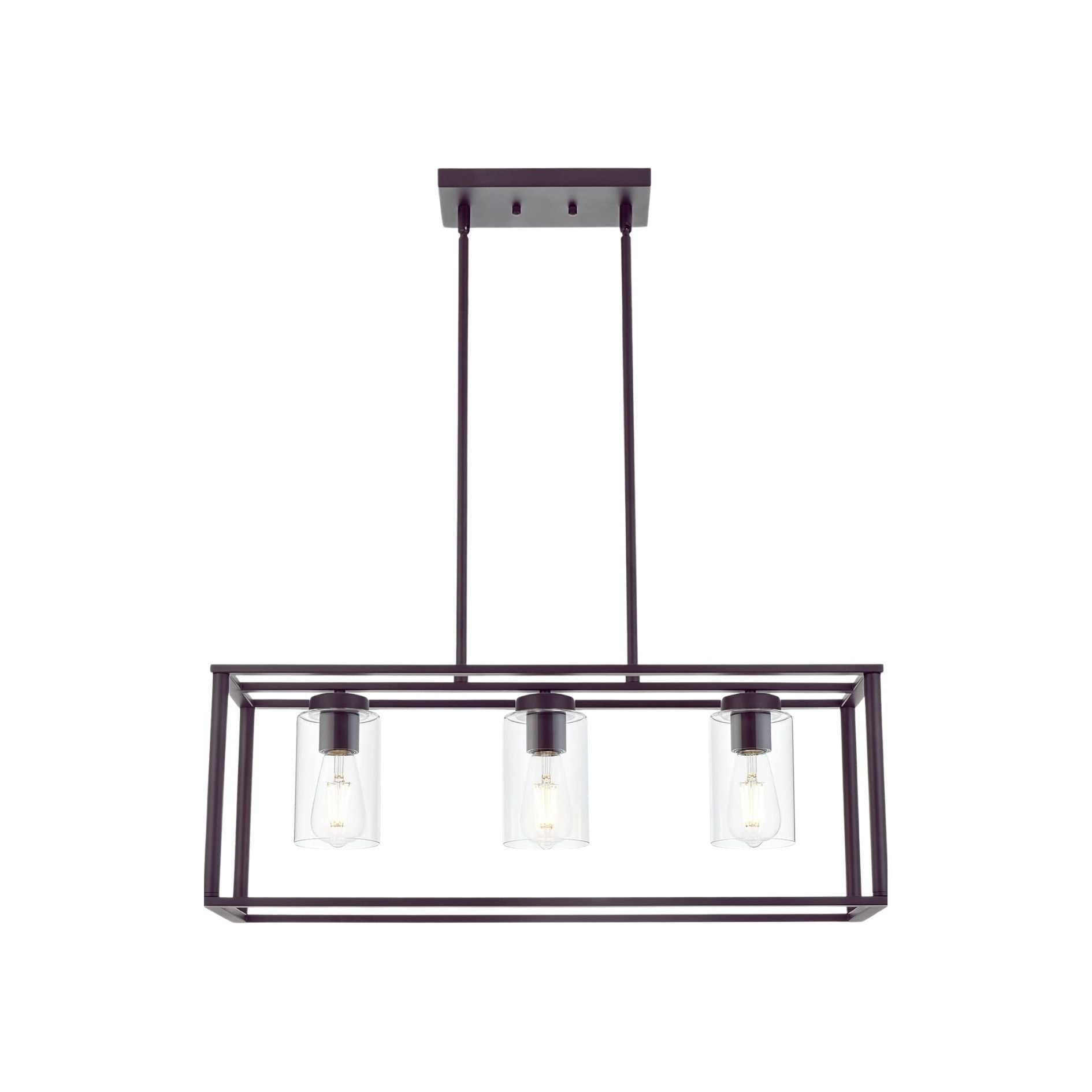 TM-HOME-Contemporary-Chandeliers-Black-3-Light-Modern-Dining-Room-Lighting-Fixtures-,-Flush-Mount-Ceiling-Light-with-Glass-Shade-Lamps