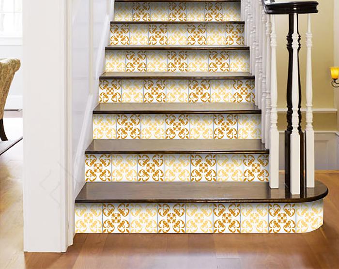 8" X 8" Golden Yellow Retro Peel And Stick Removable Tiles - Tuesday Morning-Peel and Stick Tiles