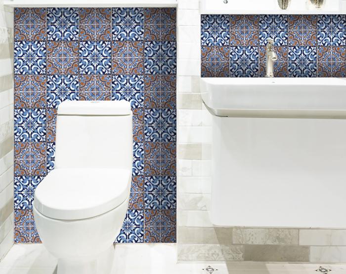 8" X 8" Prima Blue Peel And Stick Removable Tiles - Tuesday Morning-Peel and Stick Tiles
