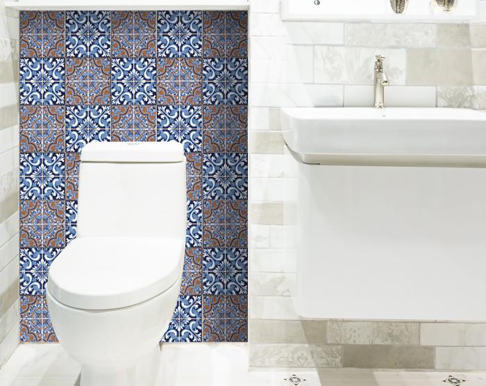 8" X 8" Prima Blue Peel And Stick Removable Tiles - Tuesday Morning-Peel and Stick Tiles