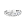 .925 Sterling Silver 1/2 Cttw Baguette Cut Diamond Channel Set X-Station Wedding Ring (H-I Color, I1-I2 Clarity) - Size 7-1/4 - Tuesday Morning-Rings