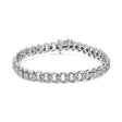 .925 Sterling Silver 1/2 Cttw Diamond Miracle-Set Double Swoosh Wave Style 7" Tennis Bracelet (I-J Color, I3 Clarity) - Tuesday Morning-Tennis Bracelets