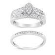 .925 Sterling Silver 1/2 Cttw Round And Baguette-Cut Diamond Engagement Bridal Set (I-J Color, I1-I2 Clarity) - Size 8 - Tuesday Morning-Bridal Sets