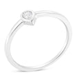 .925 Sterling Silver 1/20 Carat Diamond Teardrop Pear-Shaped Miracle Set Petite Fashion Promise Ring (J-K Color, I1-I2 Clarity) - Size 6 - Tuesday Morning-Rings