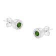 .925 Sterling Silver 1/5 Cttw Round Brilliant-Cut Green Diamond Miracle-Set Stud Earrings (Fancy Color-Enhanced, I1-I2 Clarity) - Tuesday Morning-Stud Earrings