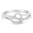 .925 Sterling Silver 1/8 Cttw Diamond Open Heart Leaf Curvy Bypass Accent Fashion Or Promise Ring (I-J Color, I2-I3 Clarity) - Size 8 - Tuesday Morning-Rings