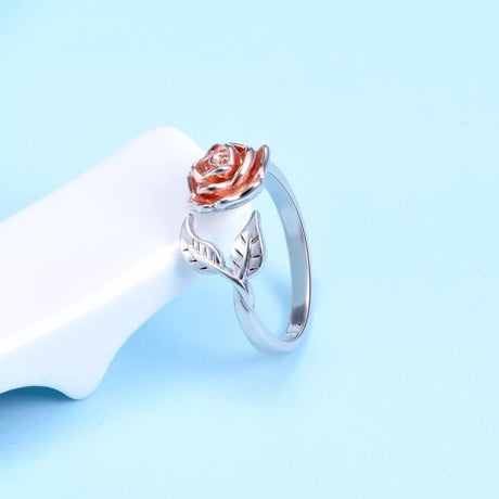 Adjustable Rose Flower Ring in Rose and White Gold - Tuesday Morning-Everyday Rings