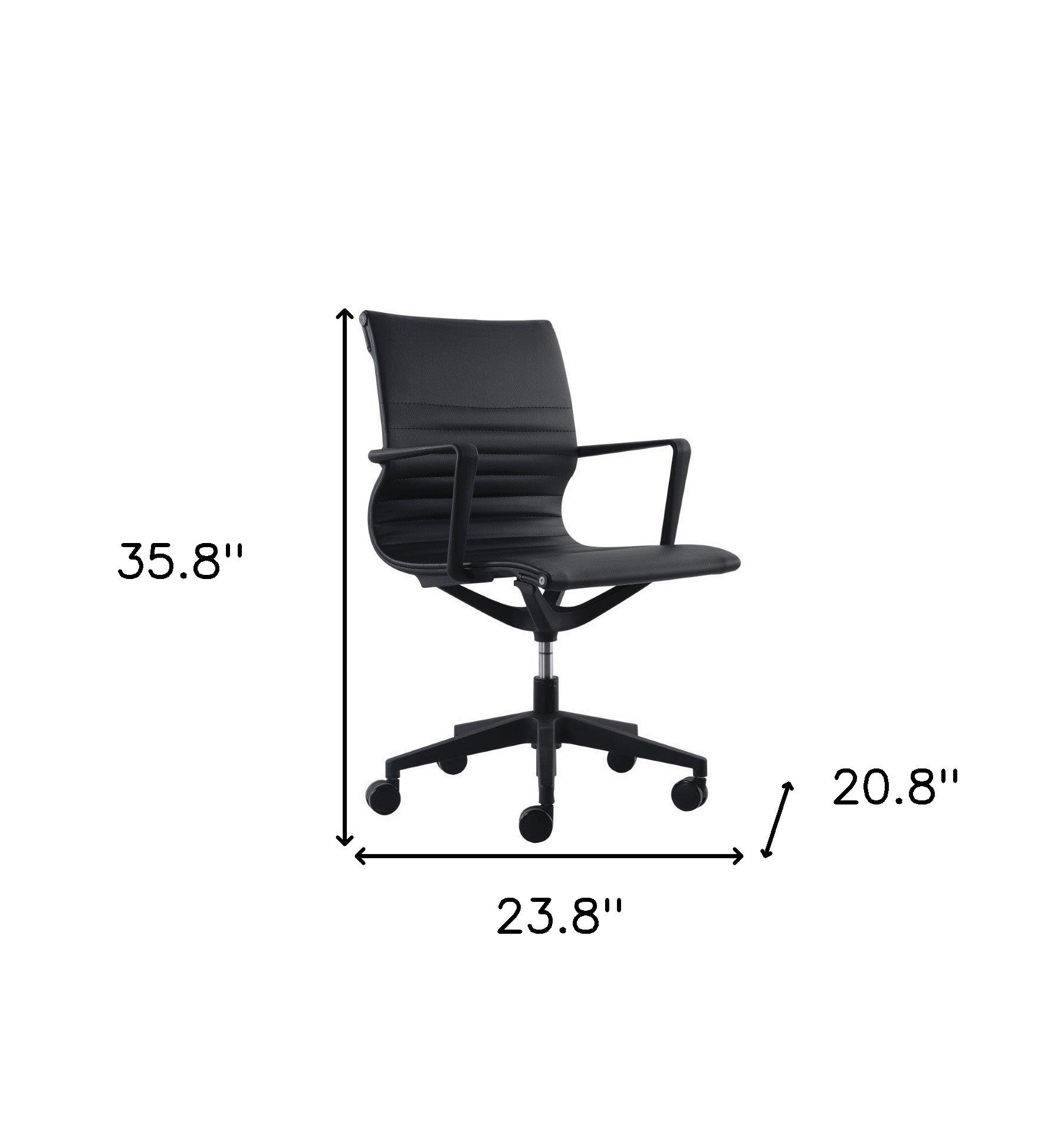 Black Adjustable Swivel Fabric Rolling Office Chair - Tuesday Morning-Office Chairs