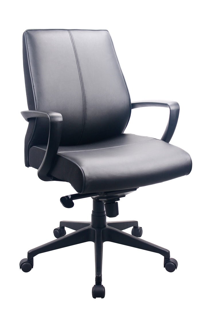Black-Adjustable-Swivel-Faux-Leather-Rolling-Office-Chair-Office-Chairs