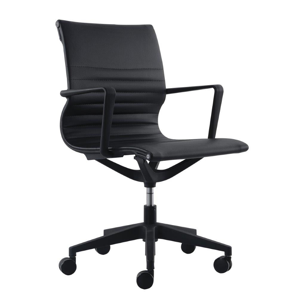 Black-Adjustable-Swivel-Faux-Leather-Rolling-Office-Chair-Office-Chairs