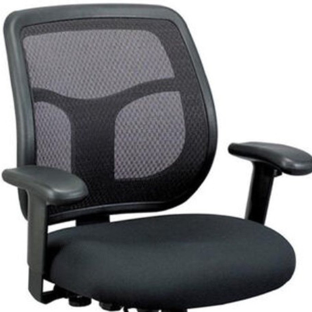 Black Adjustable Swivel Mesh Rolling Office Chair - Tuesday Morning-Office Chairs
