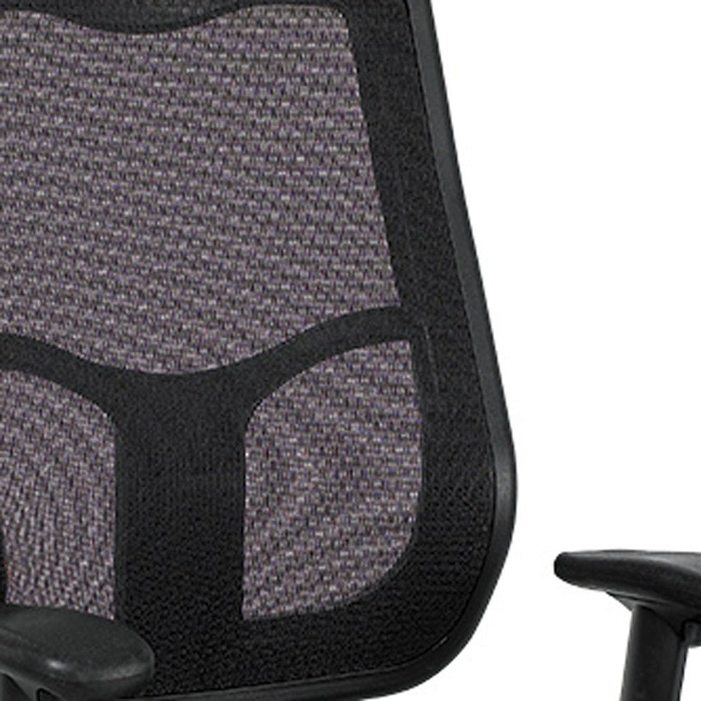 Black and Silver Adjustable Swivel Mesh Rolling Office Chair - Tuesday Morning-Office Chairs