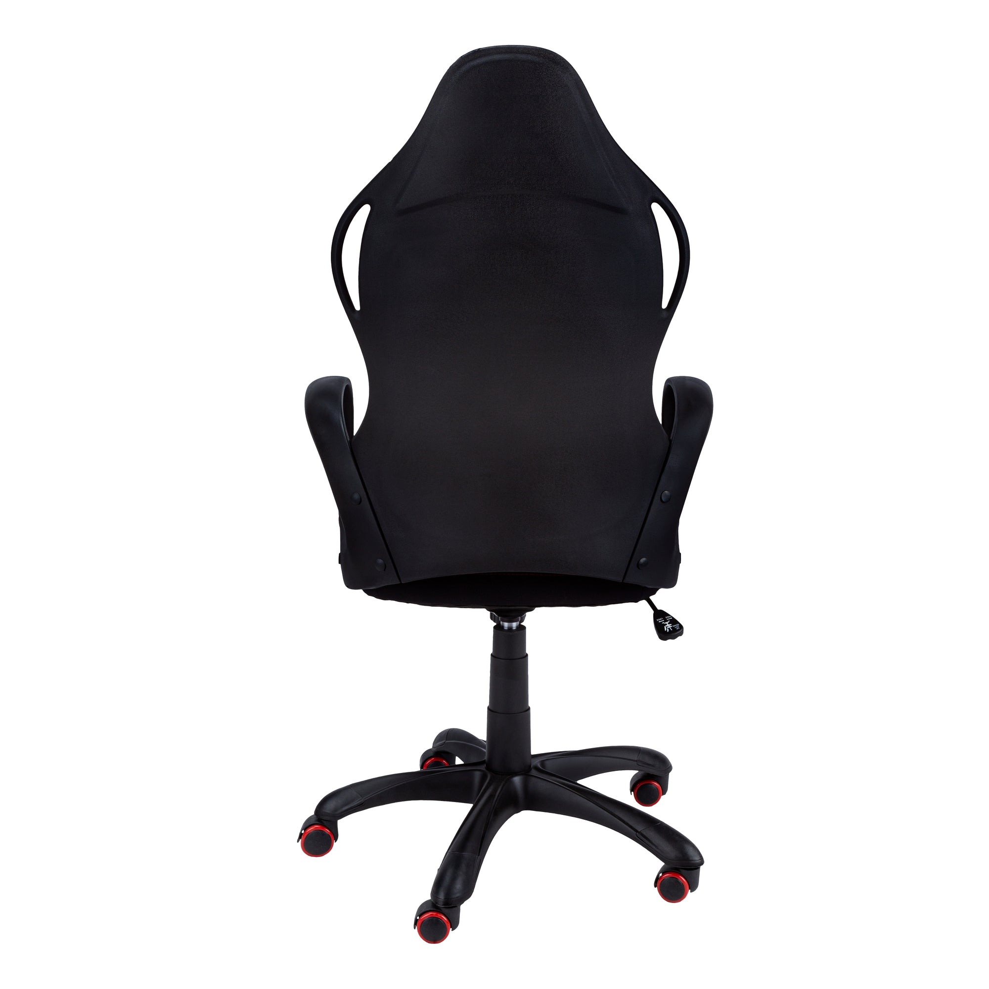 Black Fabric Tufted Seat Swivel Adjustable Gaming Chair Fabric Back Plastic Frame - Tuesday Morning-Office Chairs
