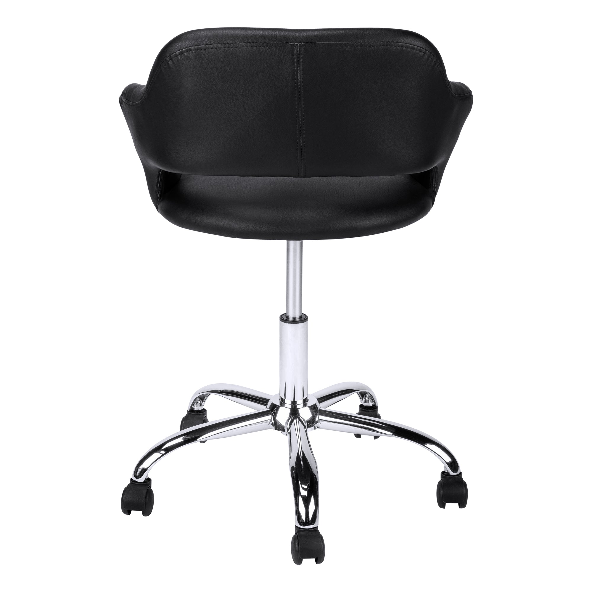 Black Faux Leather Seat Swivel Adjustable Task Chair Leather Back - Tuesday Morning-Office Chairs