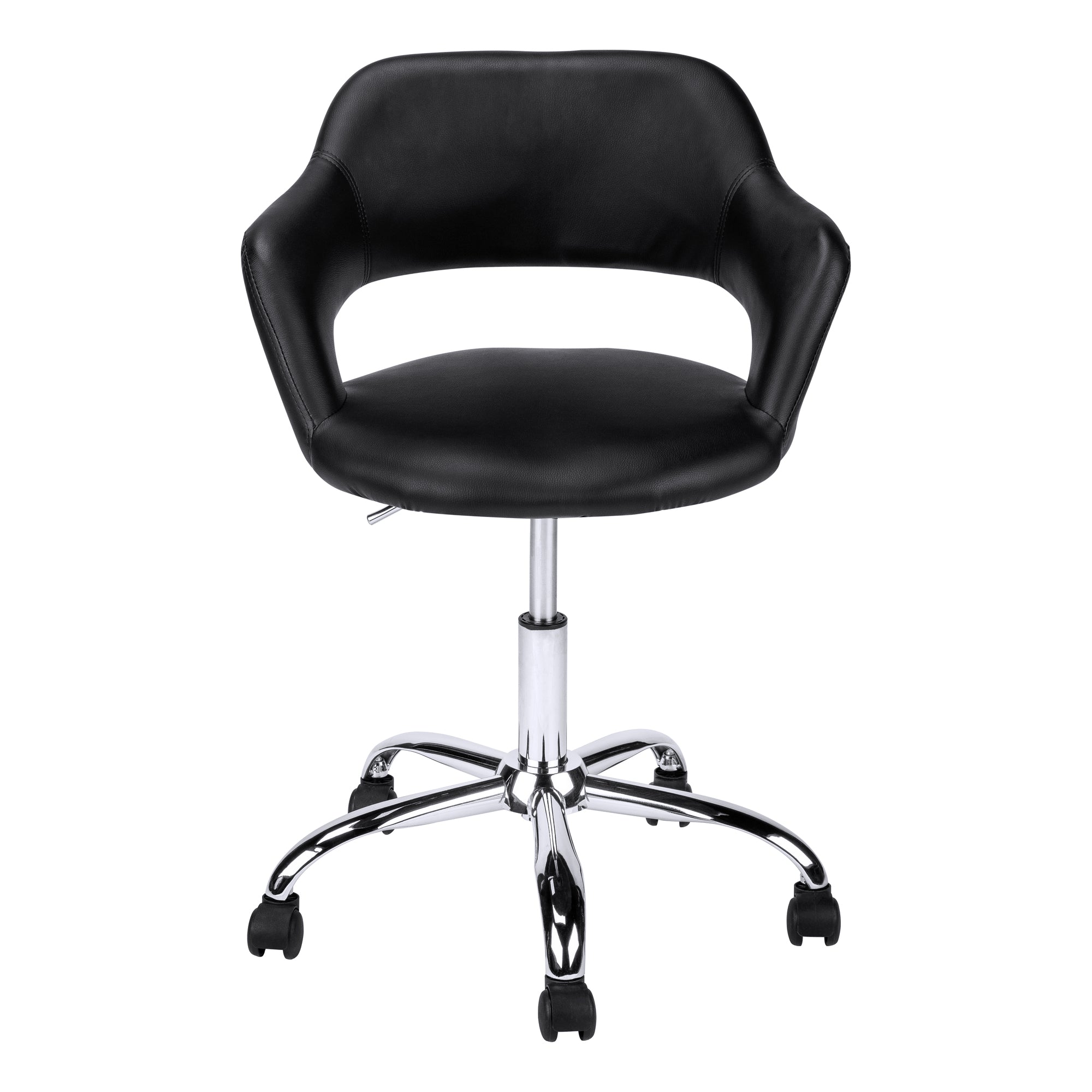 Black-Faux-Leather-Seat-Swivel-Adjustable-Task-Chair-Leather-Back-Office-Chairs