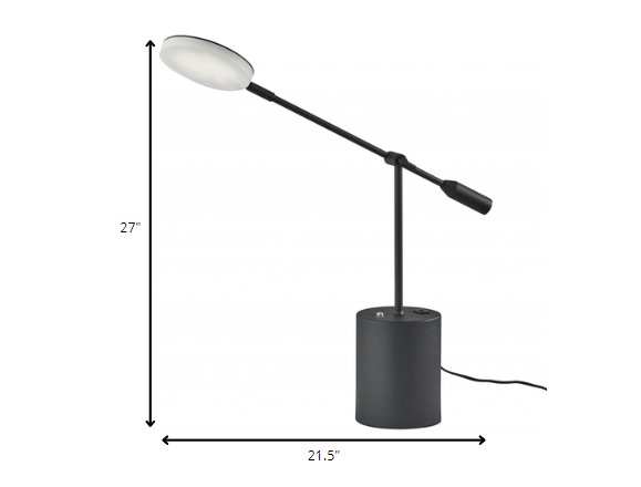 Black Metal Saucer Led Adjustable Desk Lamp - Tuesday Morning-Table Lamps