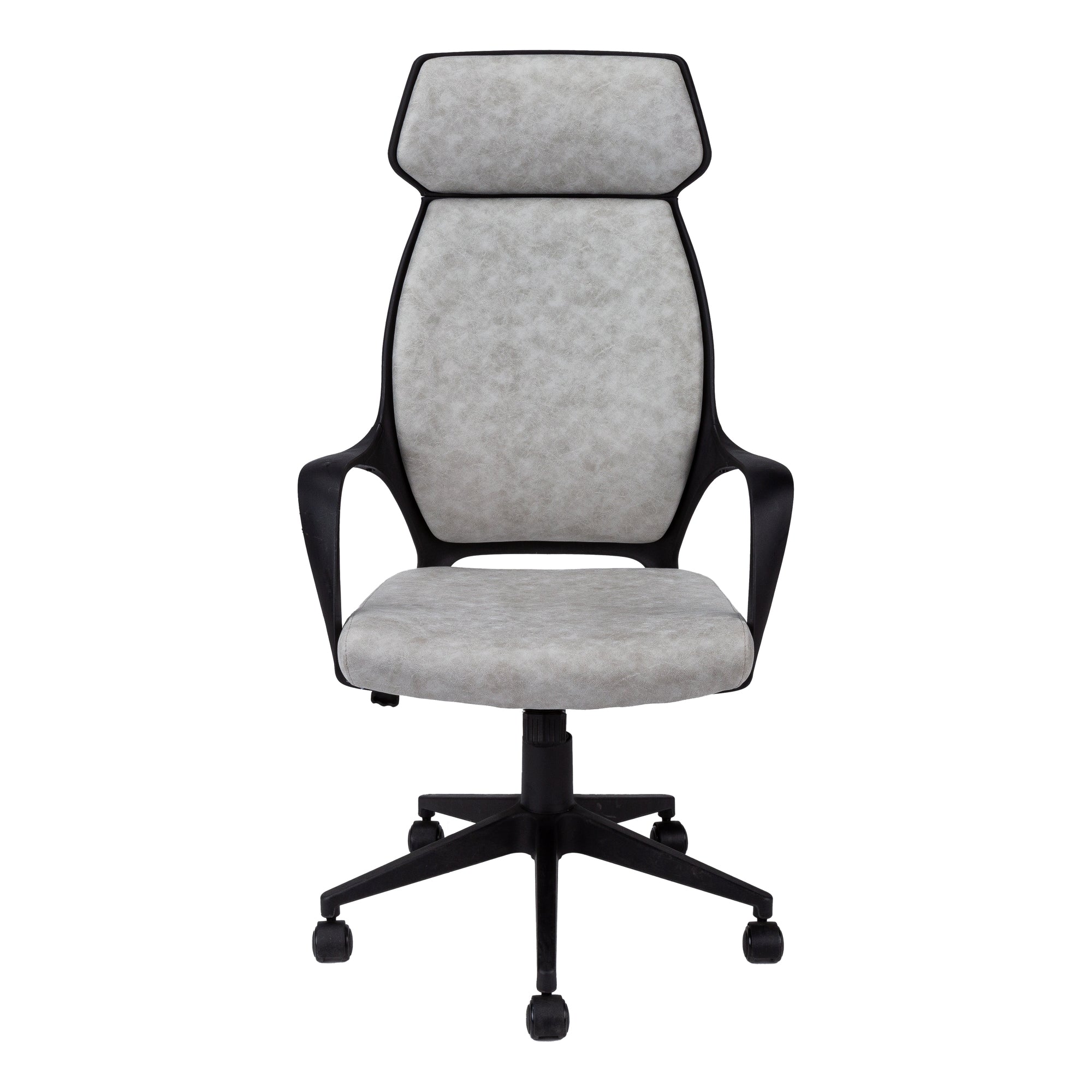 Black Microfiber Seat Swivel Adjustable Executive Chair Fabric Back Plastic Frame - Tuesday Morning-Office Chairs