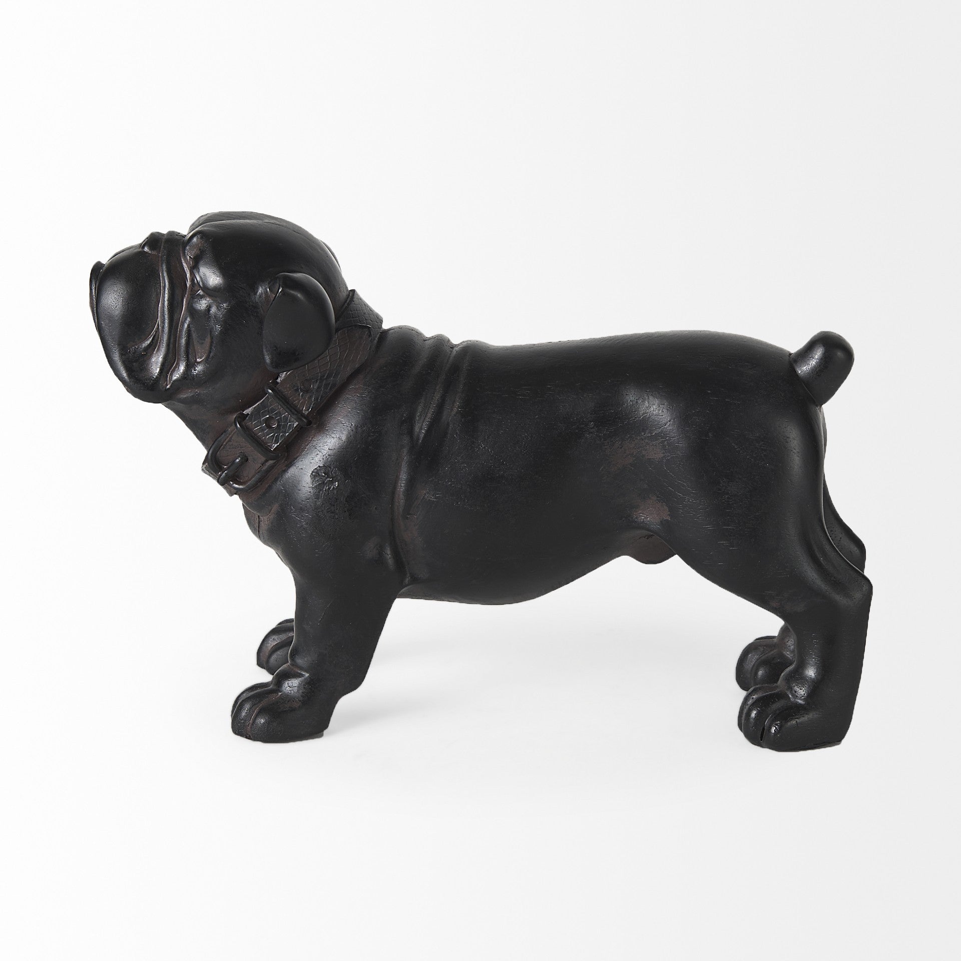 Black Resin Bulldog Sculpture - Tuesday Morning-Sculptures