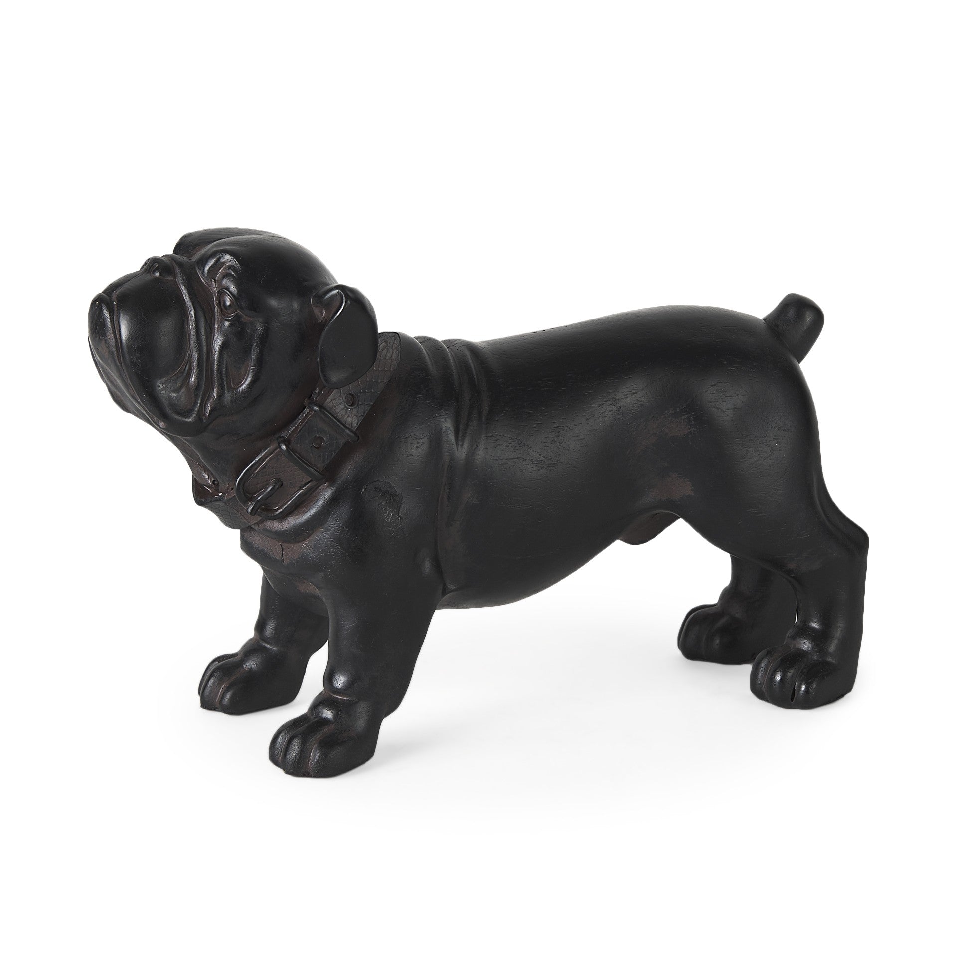 Black Resin Bulldog Sculpture - Tuesday Morning-Sculptures